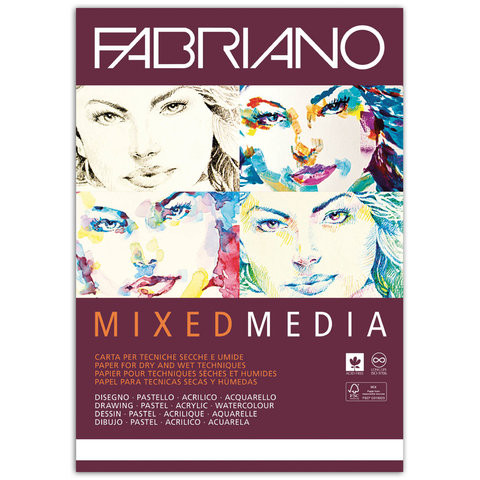 Альбом для рисования А4 (210х297 мм) FABRIANO "Mixed Media", мелкое зерно, 40 листов, 250 г/м2, 19100381 по низкой цене оптом Краснодар, Москва, Уфа, Казань, Барнаул, Владивосток, Хабаровск, Сахалин, Красноярск, Екатеренбург, 