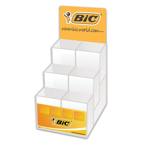 Дисплей настольный для размещения ручек BIC, 25х16х13 см, 6 отделений, БЕЗ НАПОЛНЕНИЯ, 890647 по низкой цене оптом 