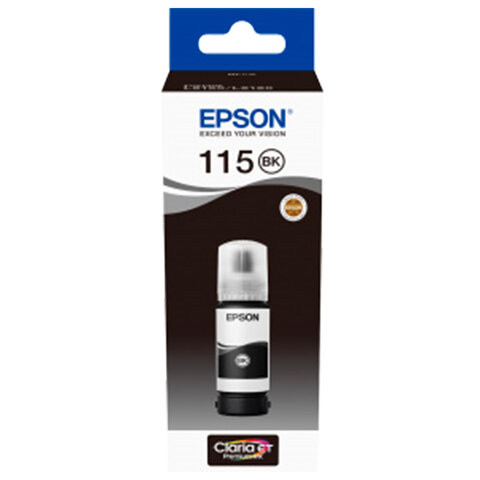 Чернила EPSON 115 (C13T07C14A) для СНПЧ L8160/L8180, черные пигментные, объем 70 мл, ОРИГИНАЛЬНЫЕ по низкой цене оптом 