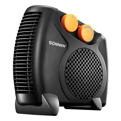 Тепловентилятор SONNEN FH06, механическое управление, 2000Вт, 2 режима обогрева, спиральный нагревательный элемент, черный/оранжевый, 457781 по низкой цене оптом 