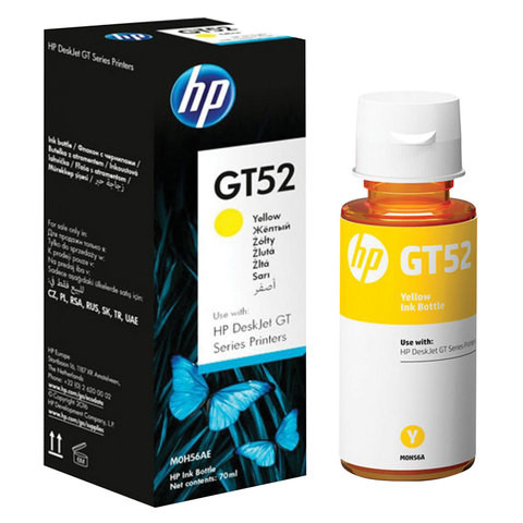 Чернила HP GT52 (M0H56AE) для InkTank 315/410/415, SmartTank 500/515/615 желтые, ресурс 8000 страниц, оригинальные по низкой цене оптом 