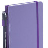 Блокнот А5 135x212мм BRAUBERG "Soft touch" под кожу, резинка, держатель, 80л клетка, сиреневый, 117150 по низкой цене оптом 