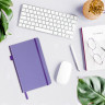 Блокнот А5 135x212мм BRAUBERG "Soft touch" под кожу, резинка, держатель, 80л клетка, сиреневый, 117150 по низкой цене оптом 