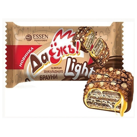Конфеты шоколадные ESSEN "ДаЁжъ!" Light со вкусом шоколадного брауни, 500 г, пакет по низкой цене оптом 