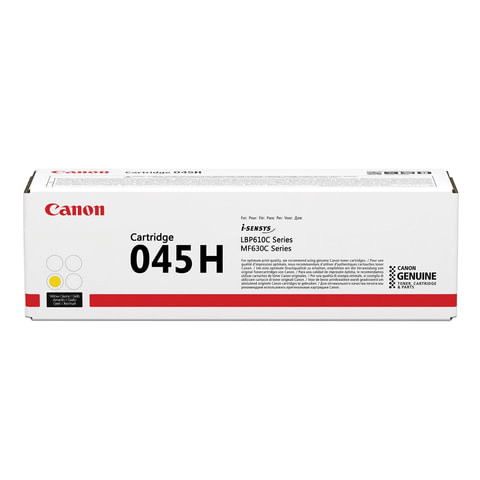 Картридж лазерный CANON (045HY) MF635/633/631/LBP 611/613, желтый, ресурс 2200 стр., оригинальный, 1243C002 по низкой цене оптом 