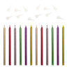 Набор свечей для торта 12 шт., 10 см, с держ., металлик ассорти, ЗОЛОТАЯ СКАЗКА, в блистере, 591451
