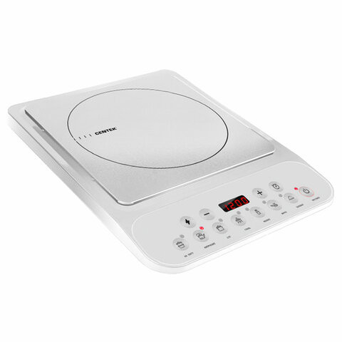 Настольная индукционная плита CENTEK CT-1517, 2000Вт, 7 программ, электронное управление, белая, CT-1517 White по низкой цене оптом Краснодар, Москва, Уфа, Казань, Барнаул, Владивосток, Хабаровск, Сахалин, Красноярск, Екатеренбург, 