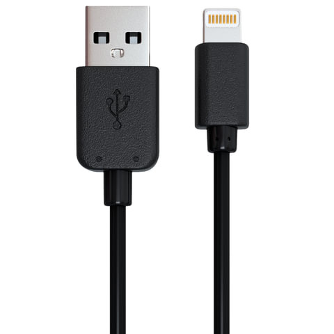 Кабель USB 2.0-Apple Lightning, 1 м, RED LINE, для подключения IPhone (IPad), черный, УТ000008646 по низкой цене оптом Краснодар, Москва, Уфа, Казань, Барнаул, Владивосток, Хабаровск, Сахалин, Красноярск, Екатеренбург, 