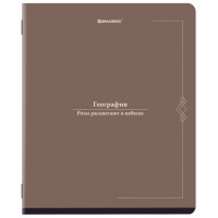 Тетрадь предметная VINTAGE 48л, SoftTouch, ГЕОГРАФИЯ, клетка, подсказ, BRAUBERG, 405152