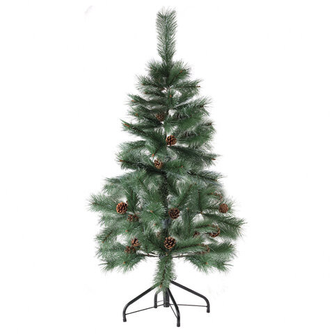 Ель новогодняя искусственная "Velvet Pinewood" 120 см, с инеем и шишками, ПВХ, ЗОЛОТАЯ СКАЗКА, 591702 по низкой цене оптом 