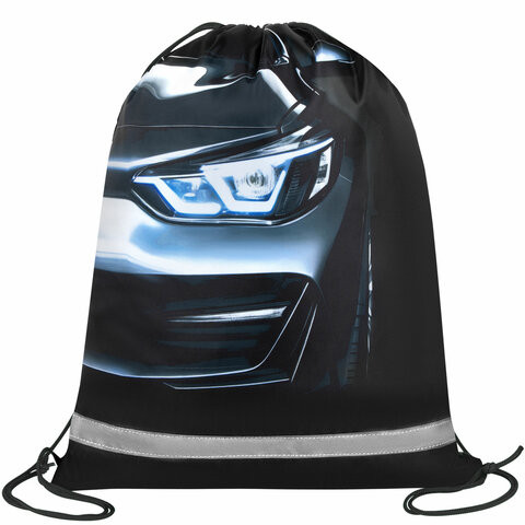 Мешок для обуви BRAUBERG KIDS, светоотражающая полоса, 46х36 см, Dark car, 273439 по низкой цене оптом 