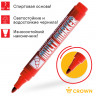 Маркер перманентный Crown "Multi Marker" красный, пулевидный, 3мм