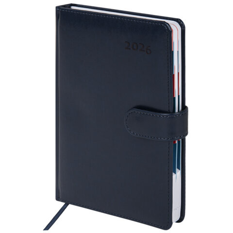 Ежедневник датированный 2026 А5 148х218мм GALANT Ritter, под кожу, темно-синий, 117492 по низкой цене оптом 