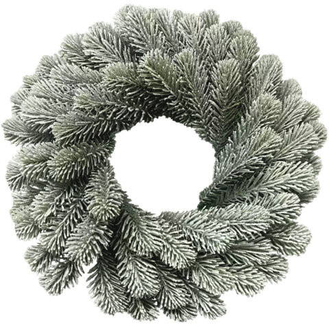 Венок новогодний заснеженный, d40см "Снежная зима", литой ПЭТ, ЗОЛОТАЯ СКАЗКА, 592519 по низкой цене оптом 