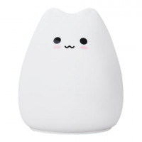 Ночник силиконовый LED "Котик" 90x89x102 мм, белый свет/RGB, таймер, USB, аккумулятор 400 мАч, DASWERK, 238935