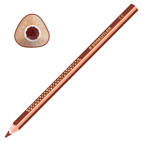 Карандаш цветной утолщенный STAEDTLER "Noris club", 1 шт., трехгранный, грифель 4 мм, коричневый, 1284-76 по низкой цене оптом 