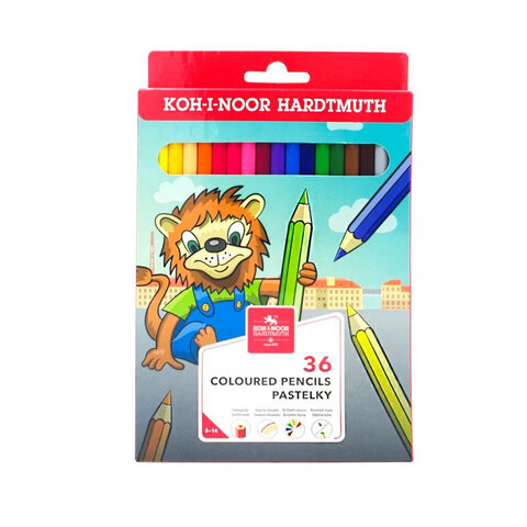 Карандаши цветные KOH-I-NOOR "LION", 36цв., 2,8мм, европодвес, 3555/36, 3555036034KS - Карандаши цветные | СнабС Карандаши цветные KOH-I-NOOR "LION", 36цв., 2,8мм, европодвес, 3555/36, 3555036034KS
