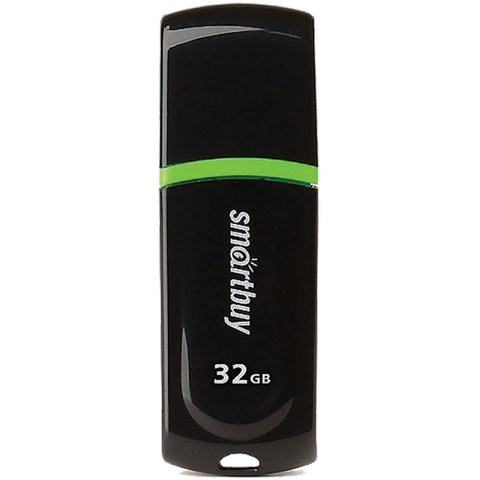 Флеш-диск 32 GB, SMARTBUY Paean, USB 2.0, черный, SB32GBPN-K по низкой цене оптом Краснодар, Москва, Уфа, Казань, Барнаул, Владивосток, Хабаровск, Сахалин, Красноярск, Екатеренбург, 