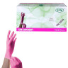 Перчатки нитриловые смотровые SFM Supersoft PINK, 100 пар (200 шт.), размер S (малый), розовые по низкой цене оптом 