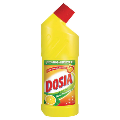 Чистящее средство 750 мл, DOSIA (Дося) "Лимон", для сантехники, дезинфицирующий и отбеливающий эффект, гель по низкой цене оптом 