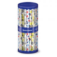 Ручка шариковая BRAUBERG SOFT TOUCH GRIP "DOTS", СИНЯЯ, мягкое покрытие, ассорти, узел 0,7 мм, 143722