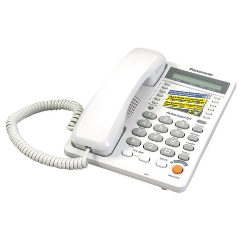 Телефон PANASONIC KX-TS2365 RUW, память на 30 номеров, ЖК-дисплей с часами, автодозвон, спикерфон, KX-T2365 по низкой цене оптом 
