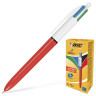 Ручка шариковая автоматическая BIC "4 Colours", 4 цвета (синий, черный, красный, зеленый), узел 0,8 мм, линия письма 0,3 мм, 889971 по низкой цене оптом 