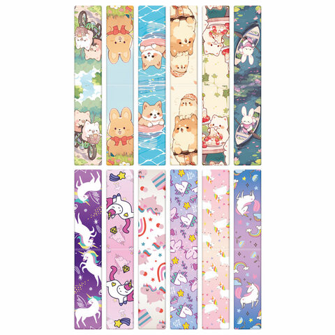 Закладки для книг МАГНИТНЫЕ, "GIRLS", набор 12 штук, 60x20 мм, FUNSTER, 116654 по низкой цене оптом 