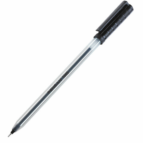 Ручка шариковая масляная PENSAN 1005, ЧЕРНАЯ, корпус прозрачный, узел 0,7 мм, линия письма 0,5 мм, 1005 по низкой цене оптом 