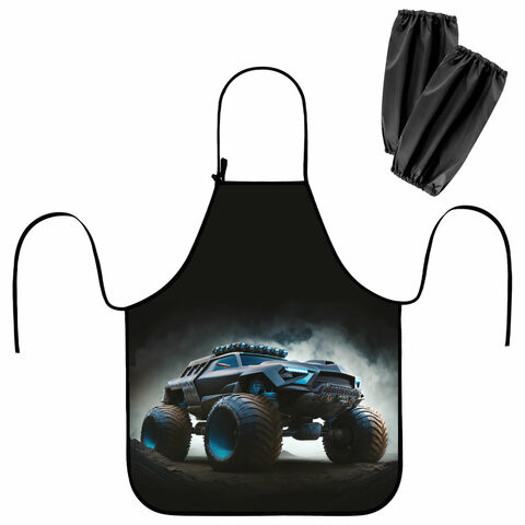 Фартук с нарукавниками для уроков труда ЮНЛАНДИЯ, регулировка по росту, 46х54 см, Space driver, 273634 по низкой цене оптом Фартук с нарукавниками для уроков труда ЮНЛАНДИЯ, регулировка по росту, 46х54 см, Space driver, 273634 по низкой цене оптом