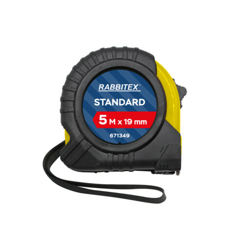 Рулетка измерительная 5м х 19мм, обрезиненный корпус, с фиксатором, RABBITEX Standard, 671349 по низкой цене оптом Рулетка измерительная 5м х 19мм, обрезиненный корпус, с фиксатором, RABBITEX Standard, 671349 по низкой цене оптом