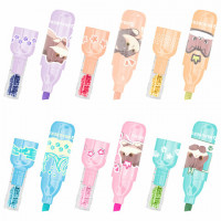 Набор текстовыделителей 6 ПАСТЕЛЬНЫХ ЦВЕТОВ, кросс-серия МИЛЫЕ КОТЫ, линия 1-5 мм, BRAUBERG, 152619