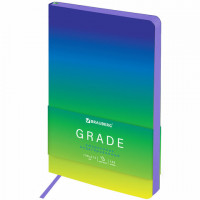 Ежедневник недатированный А5 138х213 мм, BRAUBERG "Gradient", под кожу, 136 л., синий-зелёный, 114460