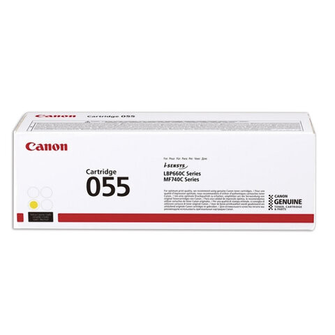 Картридж лазерный CANON (055Y) для LBP663/664/MF742/744/746, желтый, оригинальный, ресурс 2100 страниц, 3013C002 по низкой цене оптом 