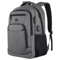Рюкзак HEIKKI SECURE (ХЕЙКИ) универсальный, 2 отделения, отделение для ноутбука, серый, 46x31x19 см, 273895