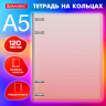 Тетрадь на кольцах А5 175х220мм, 120л, пластик, с разделителями, BRAUBERG, Красный, 404630 по низкой цене оптом 