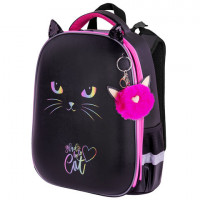 Ранец BRAUBERG SHINY, 2 отделения, с брелком, "Glad to be cat", 38х28х14 см, 271382