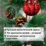 Ель новогодняя искусственная "Velvet Pinewood" 180 см, с инеем и шишками, ПВХ, ЗОЛОТАЯ СКАЗКА, 591704 по низкой цене оптом 