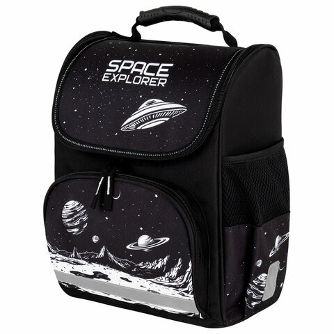 Ранец ПИФАГОР BASIC, 1 отделение, 3 кармана, эргономичная спинка, Space invader, 35х28х18 см, 273140 по низкой цене оптом 