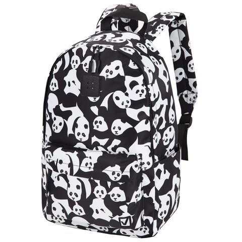 Рюкзак BRAUBERG POSITIVE универсальный, потайной карман, "Pandas", 42х28х14 см, 270781 по низкой цене оптом 