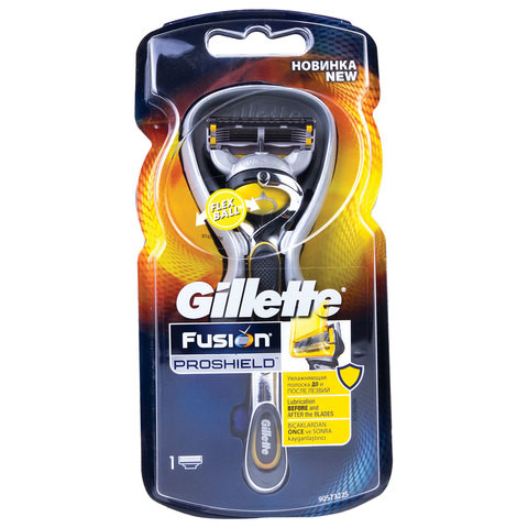 Бритва GILLETTE (Жиллет) "Fusion ProShield", с 1 сменной кассетой, для мужчин, GIL-81618298 по низкой цене оптом Краснодар, Москва, Уфа, Казань, Барнаул, Владивосток, Хабаровск, Сахалин, Красноярск, Екатеренбург, 