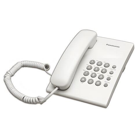Телефон PANASONIC KX-TS2350RUW, белый, повторный набор, тональный/импульсный режим по низкой цене оптом 