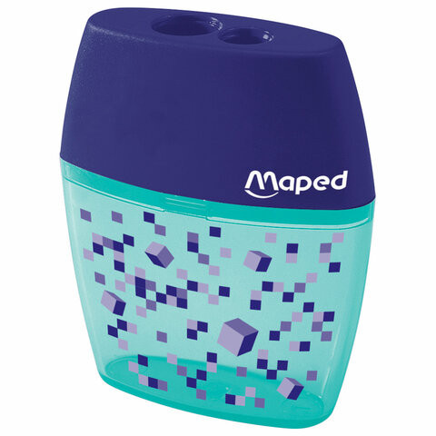 Точилка с контейнером MAPED (Франция) "Pixel Party", 2 отверстия, яркий цвет корпуса, 035023 по низкой цене оптом 