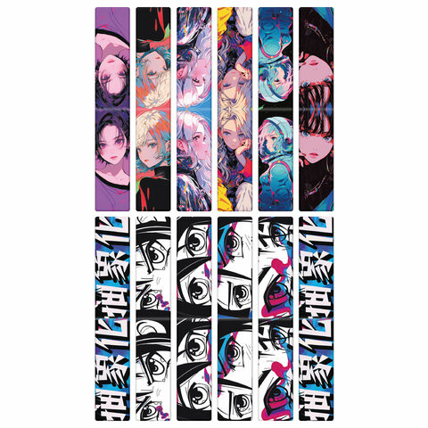 Закладки для книг МАГНИТНЫЕ, "АНИМЕ", набор 12 штук, 60x20 мм, FUNSTER, 116655 по низкой цене оптом 