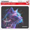 Коврик для мыши SONNEN "NEON CAT" резина+ткань, 250х200х2мм, 513956 по низкой цене оптом Коврик для мыши SONNEN "NEON CAT" резина+ткань, 250х200х2мм, 513956 по низкой цене оптом