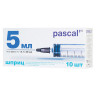 Шприц 3-х компонентный PASCAL, 5 мл, КОМПЛЕКТ 10 шт., в коробке, игла 0,7х30 - 22G, 120406 по низкой цене оптом 