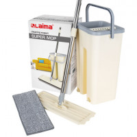 Швабра с отжимом и двухкамерным ведром 8 л/6 л, набор для уборки LAIMA SMART MOP, 607978