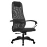 Кресло офисное МЕТТА "SU-B-8" пластик, ткань-сетка, сиденье мягкое, темно-серое