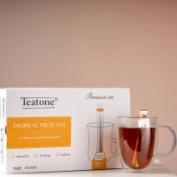 Чай в стиках TEATONE, черный с ароматом тропических фруктов, 100 стиков по 1,8г, ш/к8, 1247