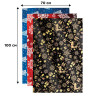 Бумага упаковочная подарочная С ЭФФЕКТАМИ новогодняя НАБОР 3 шт., "Xmas Pattern" 70х100 см, ЗОЛОТАЯ СКАЗКА, 591935 по низкой цене оптом 